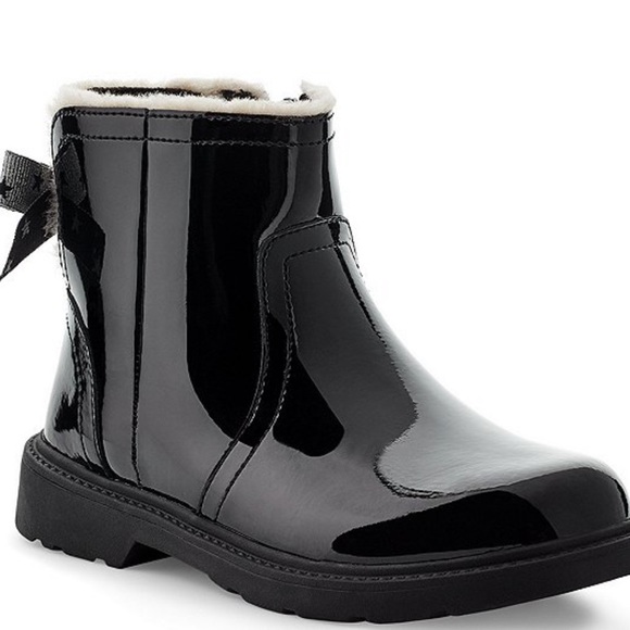 Ugg Shoes | Ugg Lynde Patent Leather Boots | Color: Black/Silver | Size: 6 | Lisalore's Closet